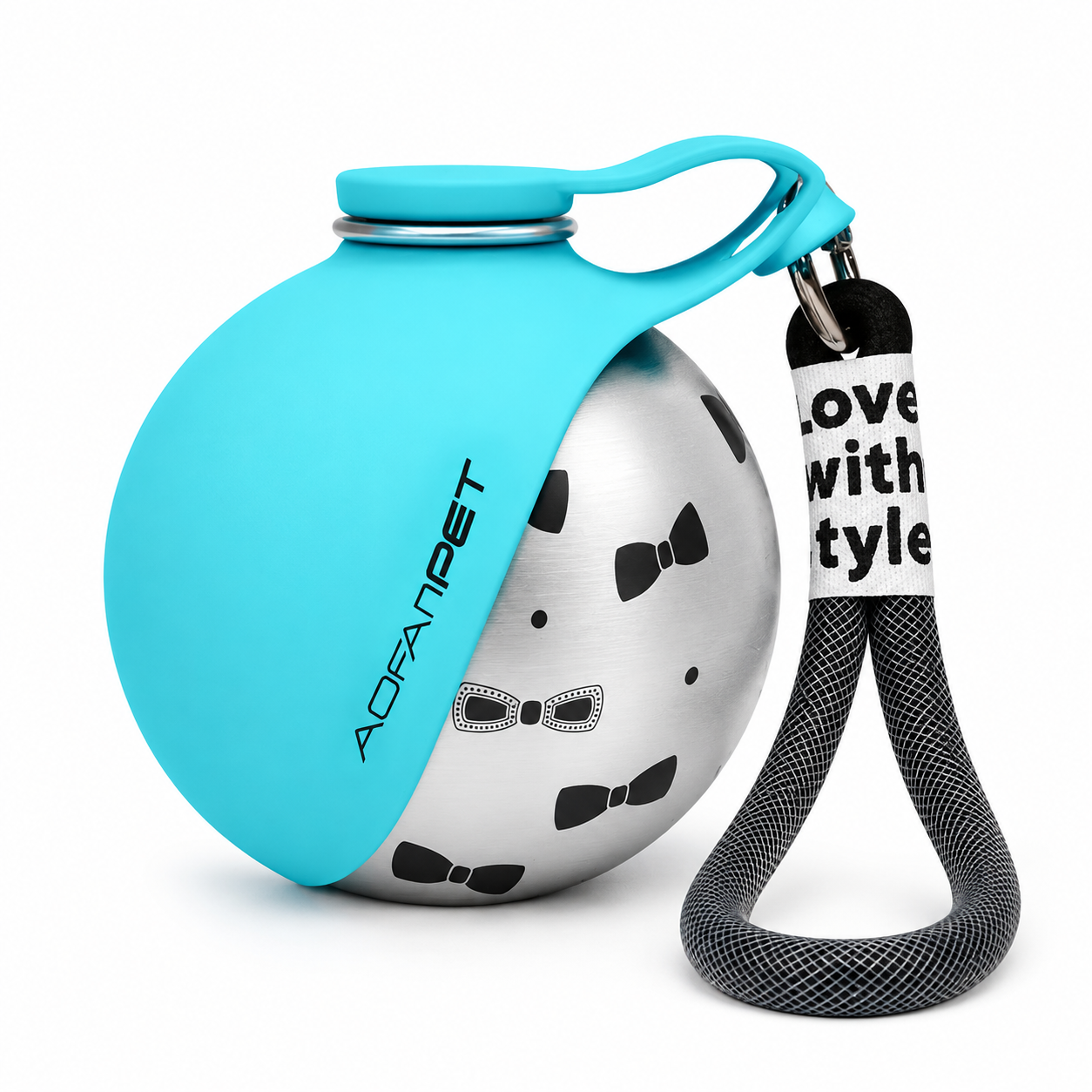 Portable Stainless Steel Dog Water Bottle with Travel Drinking Bowl