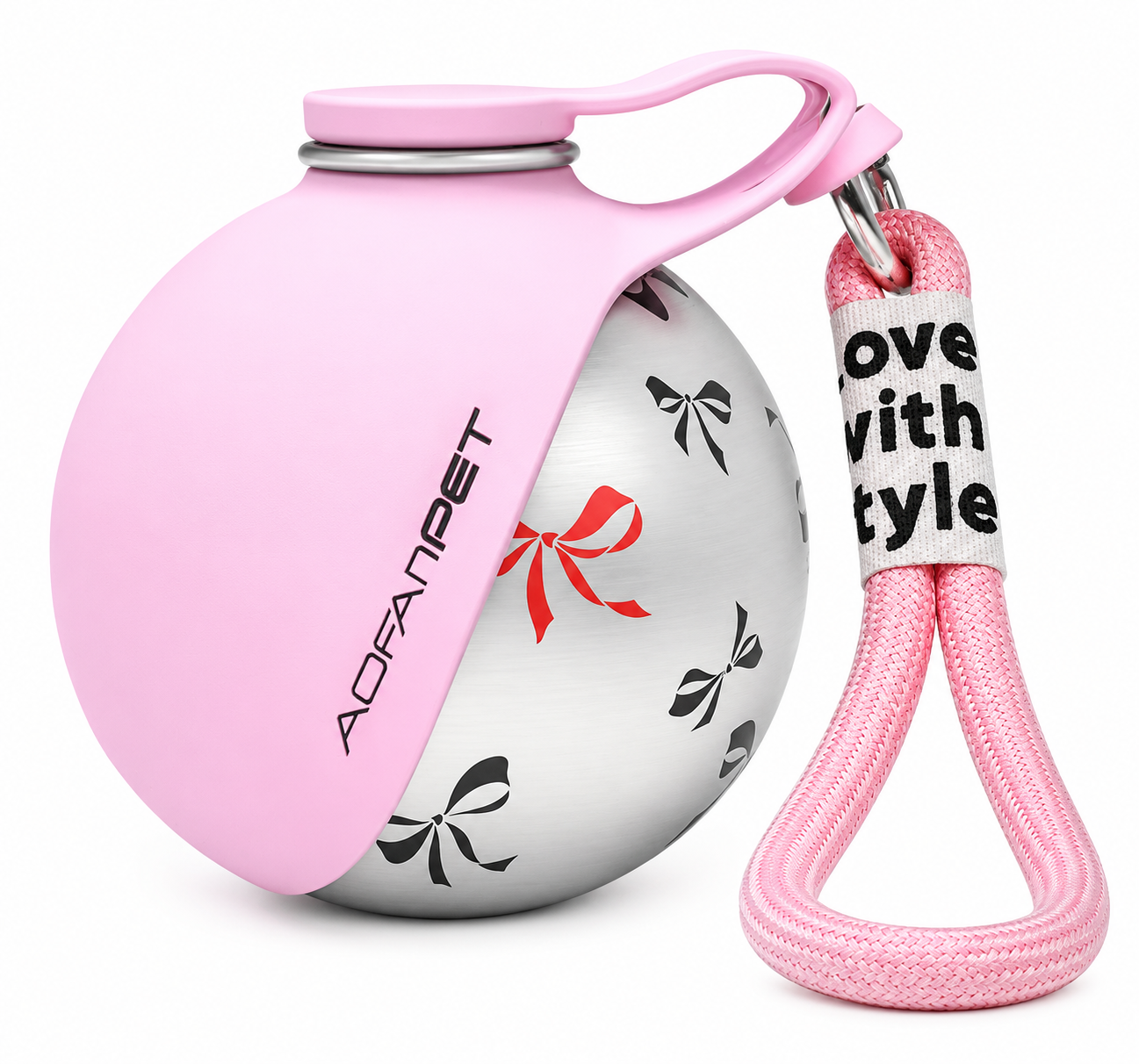 Portable Stainless Steel Dog Water Bottle with Travel Drinking Bowl